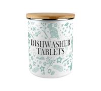 Purely Home Green Rabbits Dishwasher Tablets Storage Canister - Wildlife & Nature 2.7L Extra-Large Enamel Kitchen & Cleaning Tin Gifts