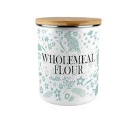 Purely Home Green Rabbits Wholemeal Flour Canister - Wildlife & Nature 2.7L Extra-Large Enamel Kitchen Storage Tin Baking Gifts
