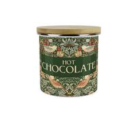 Purely Home Green Strawberry Thief Hot Chocolate Storage Canister - Morris Inspired Floral Tapestry - 1.2L Enamel Kitchen Storage Container