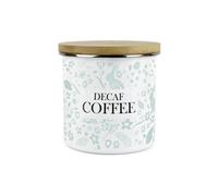 Purely Home Green Wild Rabbits Decaf Coffee Storage Canister - White Metal Enamel Kitchen Food Storage Container