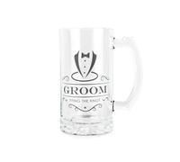 Purely Home Groom Glass Stein - Wedding Roles Drinks Glass Thank You Gift - 450Ml Drinking Cup/tankard With Handle Present