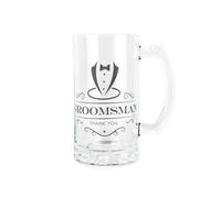 Purely Home Groomsman Glass Stein - Wedding Roles Drinks Glass Thank You Gift - 450Ml Drinking Cup/tankard With Handle Present