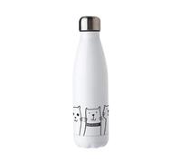 Purely Home Hand Drawn Cats Sketch Water Bottle - Reusable Double Walled 500Ml Hot/cold Drinks Outdoor Bottle Novelty Gifts For Cat Lovers
