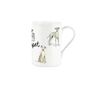 Purely Home Hand Drawn Whippets Mug - Dogs Pets Lovers Gift/Present - White Bone China Tea/Coffee Mug