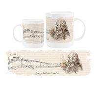 Purely Home Handel Coffee Mug - Classical Music Composer Portraits, 400ml Bone China Cup Gifts for Music Lovers