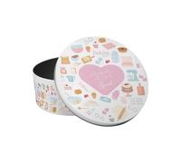 Purely Home Handmade With Love Personalised Cake Tin - Baking Gifts for Her - Small Round Metal Storage Container for Baking 18 x 7cm