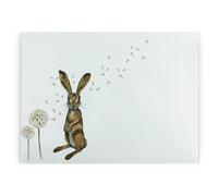 Purely Home Hare & Dandelions Large Smooth Glass Worktop Protector - Kitchen Cutting Board
