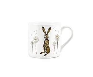 Purely Home Hares and Dandelions Themed Design Mug By Rhiannon Chauncey - Bone China White Coffee/Tea Present Gift