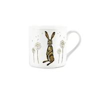 Purely Home Hares and Dandelions Themed Design Mug by Rhiannon Chauncey - Fine Bone China White Coffee/Tea Present Gift