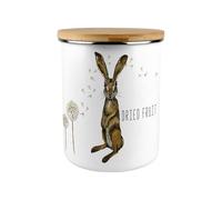 Purely Home Hares & Dandelions Dried Fruit Canister - Countryside Animals Extra Large Enamel Kitchen Storage Container/Gift