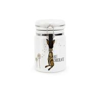 Purely Home Hares & Dandelions Hot Chocolate Ceramic Canister - Ceramic Kitchen Storage Container With Clip Lid 400Ml