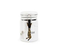 Purely Home Hares & Dandelions Sugar Ceramic Canister - Ceramic Kitchen Storage Container With Clip Lid 400Ml