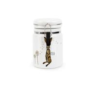 Purely Home Hares & Dandelions Tea Ceramic Canister - Ceramic Kitchen Storage Container With Clip Lid 400Ml