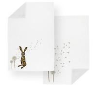 Purely Home Hares & Dandelions Tea Towels Set - Large Floral Wildlife Kitchen Gift Set - Pack Of 2 Panama Cotton Dish Towels/drying Cloths