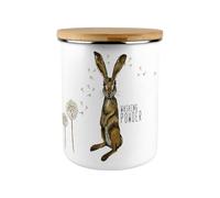 Purely Home Hares & Dandelions Washing Powder Canister - Countryside Animals Extra Large Enamel Kitchen Storage Container/Gift