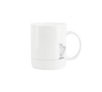 Purely Home Harp Mug - Musical Instrument Line Drawn Mug - Bone China White Coffee Tea Present Gift