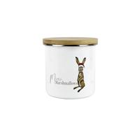 Purely Home Harry Hare Mini Marshmallows Canister - Festive Snowflakes Christmas Hot Drinks Gift - Metal/Enamel Medium Kitchen Storage Container