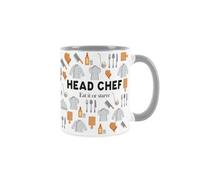 Purely Home Head Chef Mug - Humourous Trades Funny Novelty Gift - Tea/coffee Grey Ceramic Cup Present For Chefs/cooks