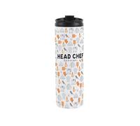 Purely Home Head Chef Travel Mug - Novelty Gifts For Cooks - Reusable Stainless Steel Vacuum-Sealed Double-Walled 500Ml Flask With Lid
