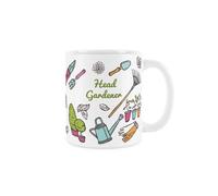 Purely Home Head Gardener Mug - Gardening Gift White Coffee/tea Cup 11Oz - Presents For Gardeners