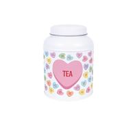 Purely Home Heart Candy Tea Canister - Small Domed Lid Kitchen Storage Tin