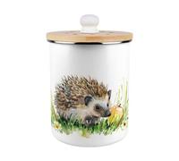 Purely Home Hedgehog & Apple Food Waste Caddy - Enamel 2L Kitchen Compost Bin
