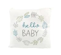Purely Home Hello Baby Leaf Print Velvet Cushion