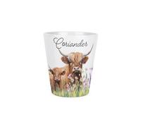 Purely Home Highland Cow & Calf Small Ceramic Coriander Plant Pot