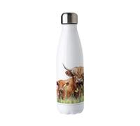 Purely Home Highland Cow & Calf Stainless Steel Water Bottle - Reusable Double Walled 500ml Metal Hot/Cold Drinks Bottle Outdoor Gifts