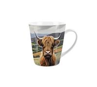 Purely Home Highland Cow Latte Mug - Coffee/hot Chocolate Ceramic Cup Gift