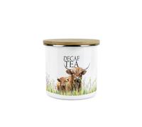 Purely Home - Highland Cow Mum & Calf - Decaf Tea Canister - Kitchen Storage Jar (Medium)