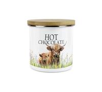 Purely Home - Highland Cow Mum & Calf - Hot Chocolate Canister - Kitchen Storage Jar (Large)
