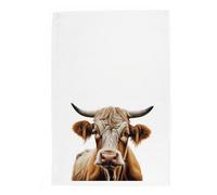 Purely Home Highland Cow Tea Towel - Panama Cotton Farm Animals Kitchen Gift