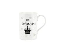 Purely Home His Lordship Novelty Mug - Bone China White Cup Coffee/tea Present Gift