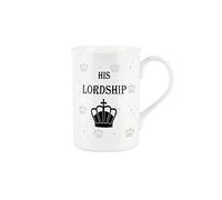 Purely Home His Lordship Novelty Mug - Bone China White Cup Coffee/Tea Present Gift