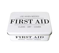 Purely Home Home First Aid Storage Tin - Minimalist Medical Box Organiser, Rectangular Metal Case 195 X 125 X 75mm