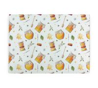 Purely Home Honey Pots Glass Worktop Saver - Bees Large Kitchen Chopping Board