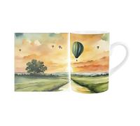 Purely Home Hot Air Balloons Mug - British Countryside Scene Artwork - Tea Coffee Hot Drinks Ceramic Mug Gift/Present