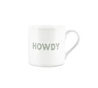 Purely Home Howdy Mug - Random Words Bone China Mug - Cowboy/Cowgirl Country Themed Tea/Coffee Cup Present/Gift