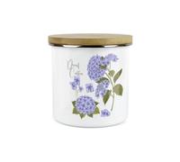 Purely Home Hydrangea Flower Kitchen Decaf Coffee Storage Canister - Floral Garden Plants Metal Enamel Hot Drinks Storage Container