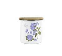 Purely Home Hydrangea Flowers Decaf Tea Storage Canister - Purple Floral Metal/Enamel Medium Kitchen Hot Drinks Storage Container
