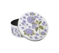 Purely Home Hydrangea Flowers Small Cake Tin - Lilac Floral Kitchen Gifts For Her - Round Metal Storage Container For Baking 18 X 7Cm
