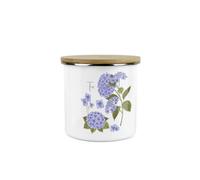 Purely Home Hydrangea Flowers Tea Storage Canister - Purple Floral Metal/enamel Medium Kitchen Hot Drinks Storage Container