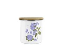 Purely Home Hydrangea Flowers Tea Storage Canister - Purple Floral Metal/Enamel Medium Kitchen Hot Drinks Storage Container