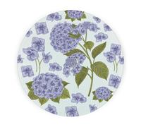 Purely Home Hydrangeas Round Worktop Protector - Textured Glass Chopping Board