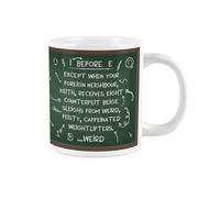 Purely Home I Before E Novelty Jumbo Mug - Funny English Language Joke Extra Large Ceramic Coffee/Tea Cup Gift