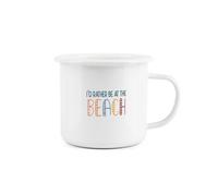 Purely Home I'd Rather Be Enamel Mug - I'd Rather Be At The Beach Novelty Durable Hot Drinks Outdoor Cup For Travel Picnics Home Hiking
