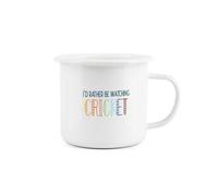 Purely Home I'd Rather Be Enamel Mug - I'd Rather Be Watching Cricket Novelty Durable Hot Drinks Outdoor Cup For Travel Picnics Home Hiking