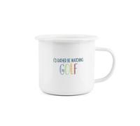 Purely Home I'd Rather Be Enamel Mug - I'd Rather Be Watching Golf Novelty Durable Hot Drinks Outdoor Cup For Travel Picnics Home Hiking