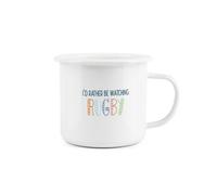 Purely Home I'd Rather Be Enamel Mug - I'd Rather Be Watching Rugby Novelty Durable Hot Drinks Outdoor Cup For Travel Picnics Home Hiking